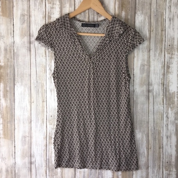 Zara Tops - Zara Brown Diamond Blouse